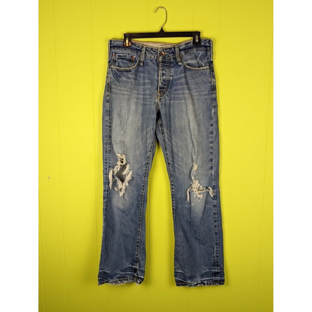 VTG X2 DENIM LABORATORY M11 Men's 32x30 Straight Leg Blue Distressed Jeans
